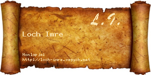 Loch Imre névjegykártya